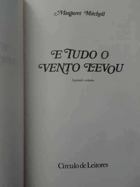 E Tudo o Vento Levou de Margaret Mitchell - 2 Volumes