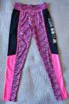 Legginsy sportowe fitness czarny różowy y.f.k. 10-12lat