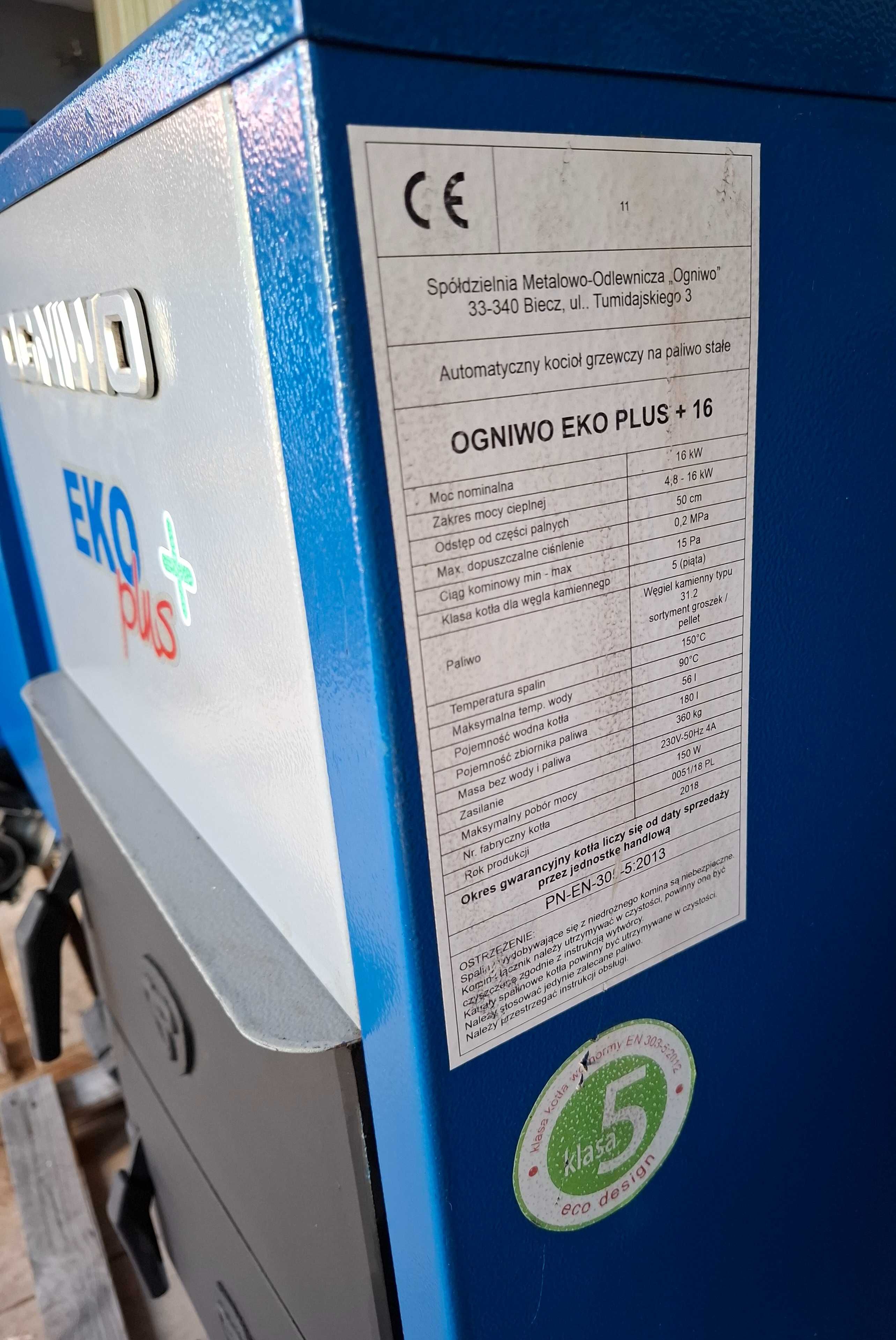 5kl piec CO 2018 Ogniwo EkoPlus+16 kW kocioł ekogroszek pelet podajnik