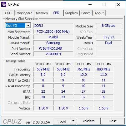 Pamięć RAM Samsung PUSKILL 2x8GB 16GB 1600MHz DDR3