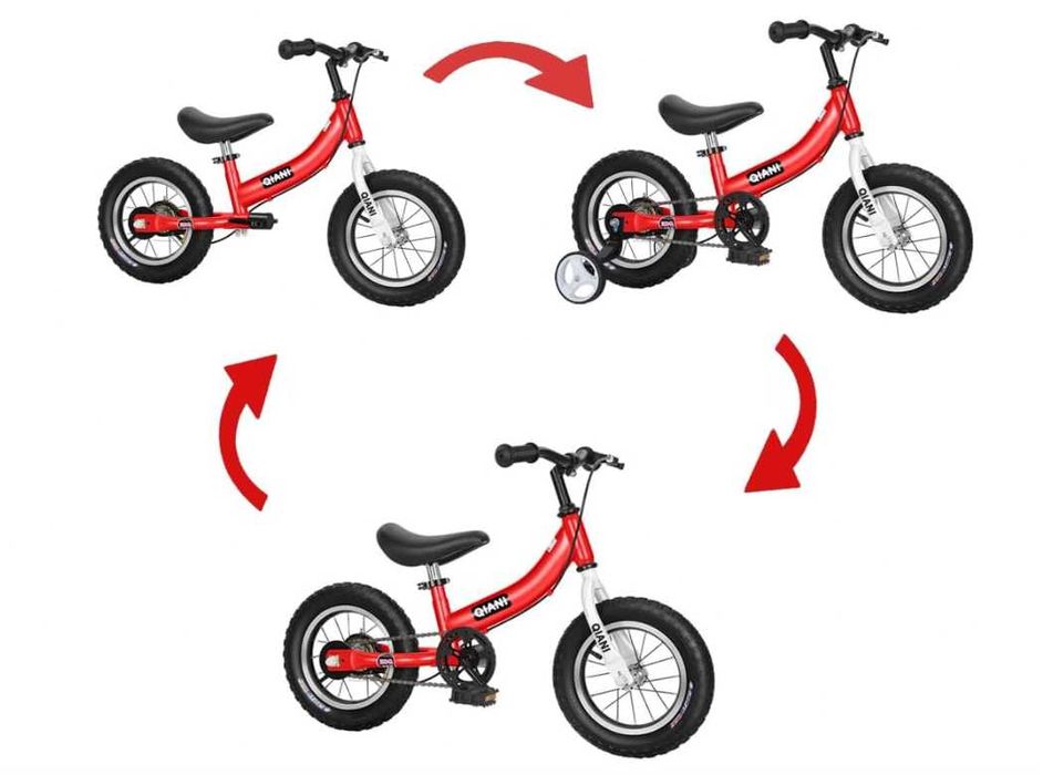 Rowerek Biegowy Qiani 3W1 14 Cali Różowy Dla Dziewczynki Lekki