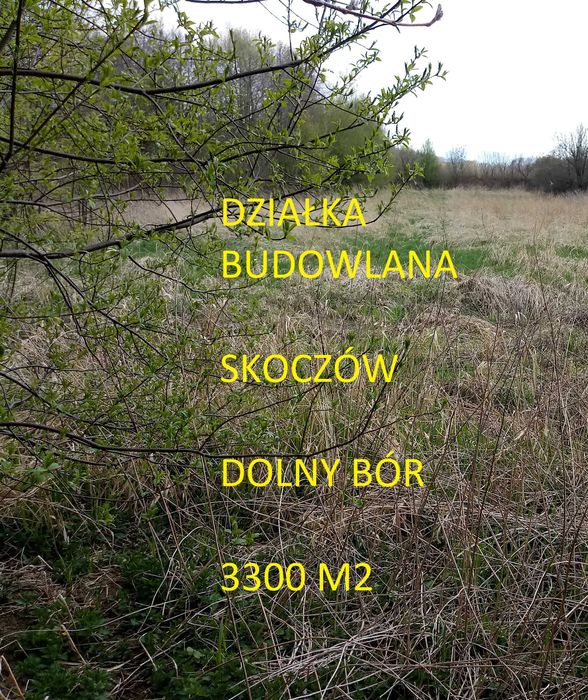 Skoczów Dolny Bór - duża działka budowlana 3300 m2, media
