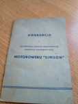 Książeczka obsług gwarancyjnych motoroweru Simson 1959 r