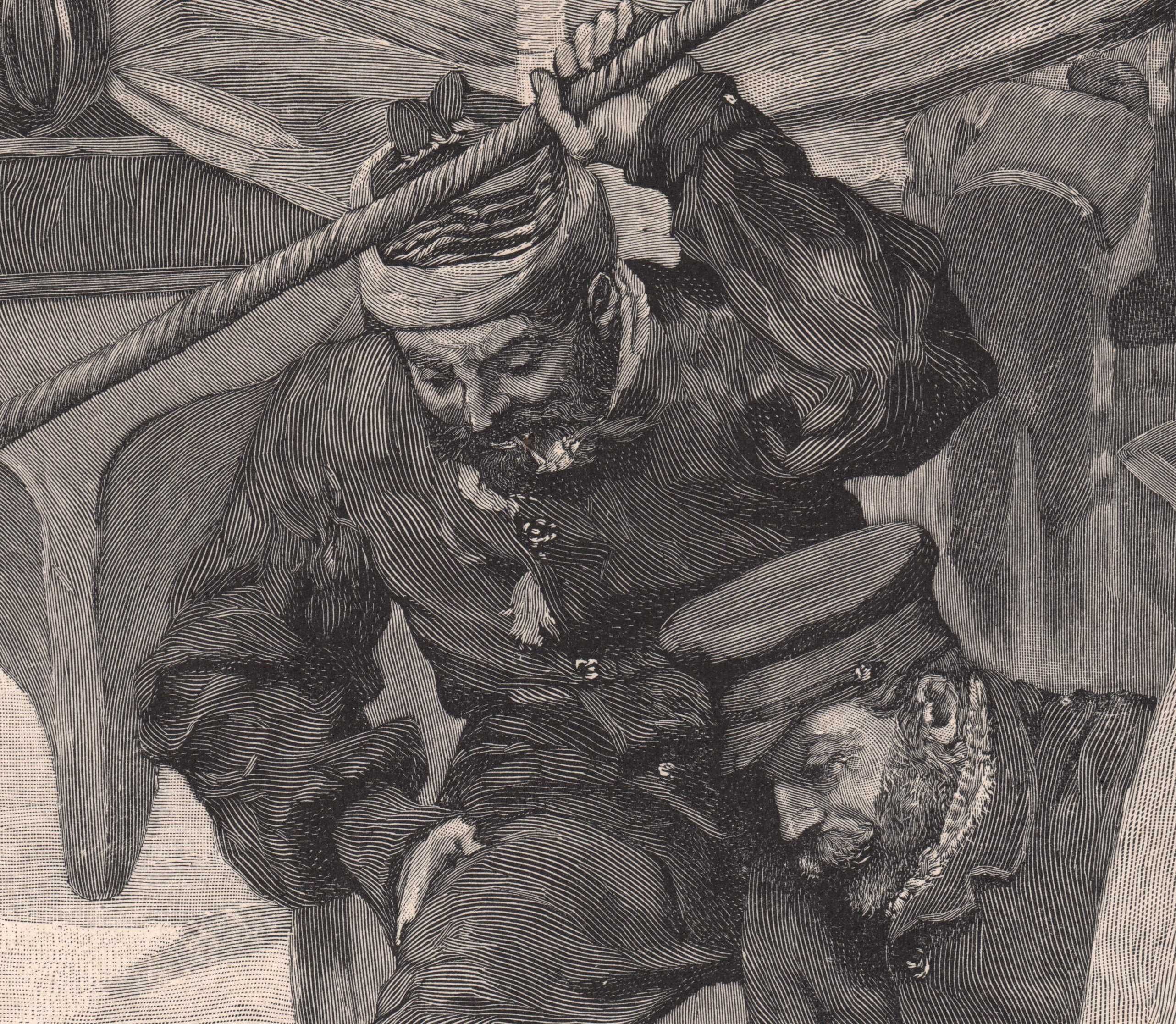 Small: Wyprawa polarna niedźwiedź. Drzeworyt 1900 r. autentyk