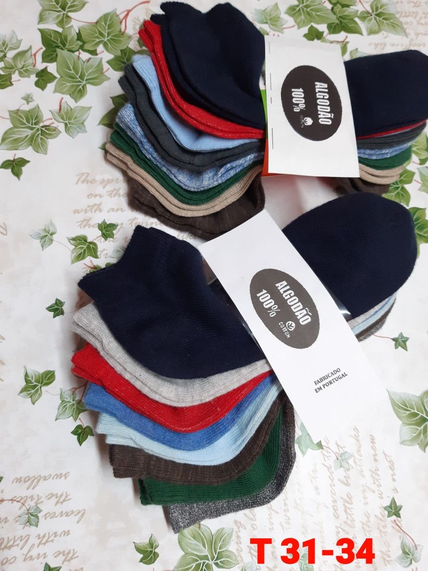 NOVAS! Meias, 16 pares em algodão 100%