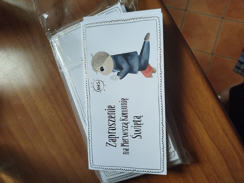 Zaproszenia na komunię Świętą 10sztuk