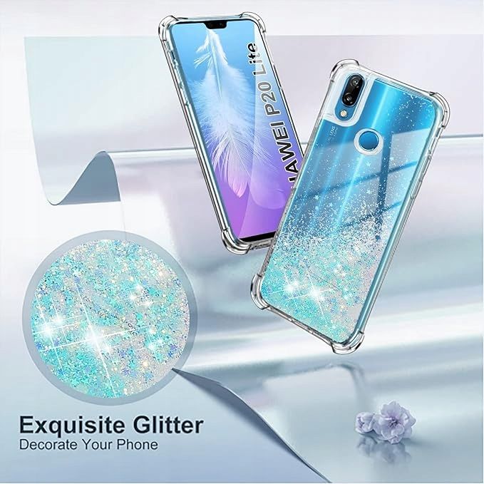 Etui Ze Smyczką Płynne Brokatowe Huawei P20 Lite Do Zawieszenia Smycz