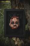 Gotycka Ramka z Głową Lalki Horror Macabre Art