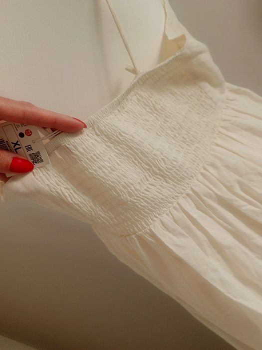 Sukienka koronkowa długa maxi boho zwiewna wyszywana bawełniana