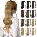 Treska Kucyk Przedłużenie Włosów Włosy Syntetyczne Ciemny Blond 38cm