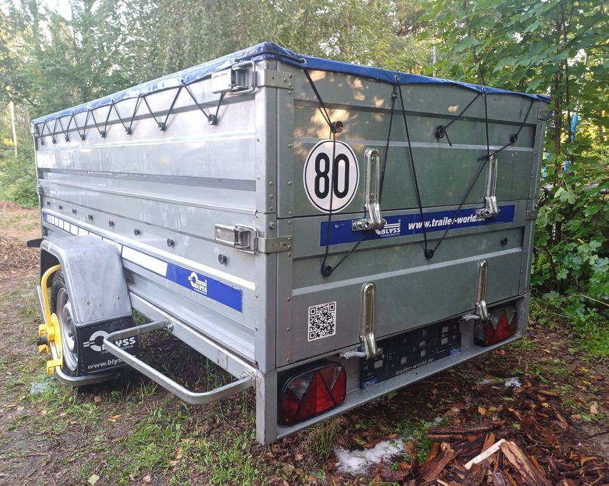Przyczepa lekka DMC 750kg, firmy BLYSS 752613 wywrotka, zarejestrowana