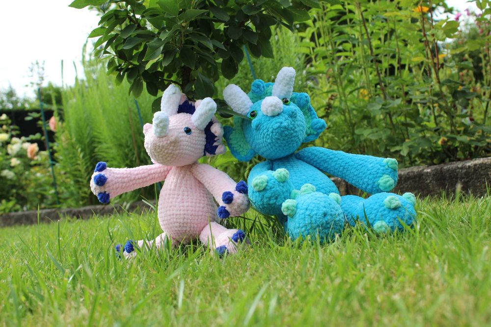 Triceratops na szydełku