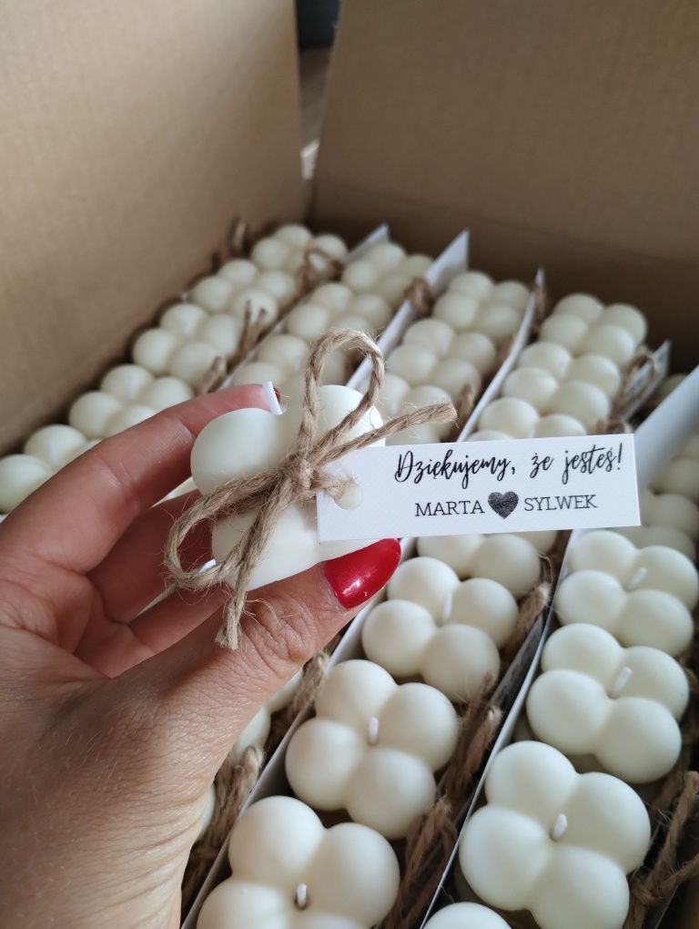 Świeczki mini bubble podziękowania ślub wesele upominki na święta itp