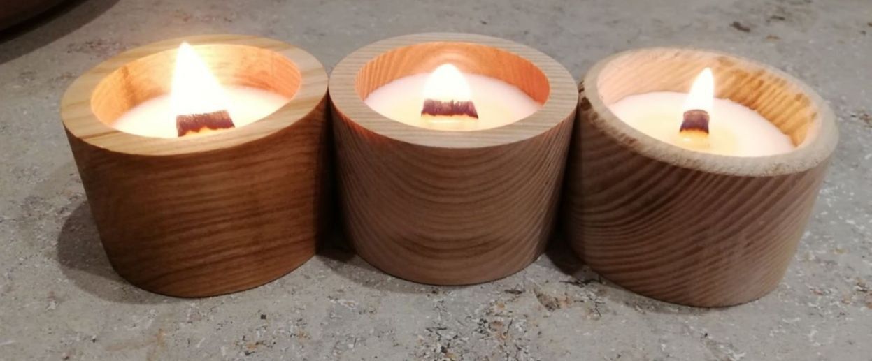 Деревяна тара ( форма ) для свічок