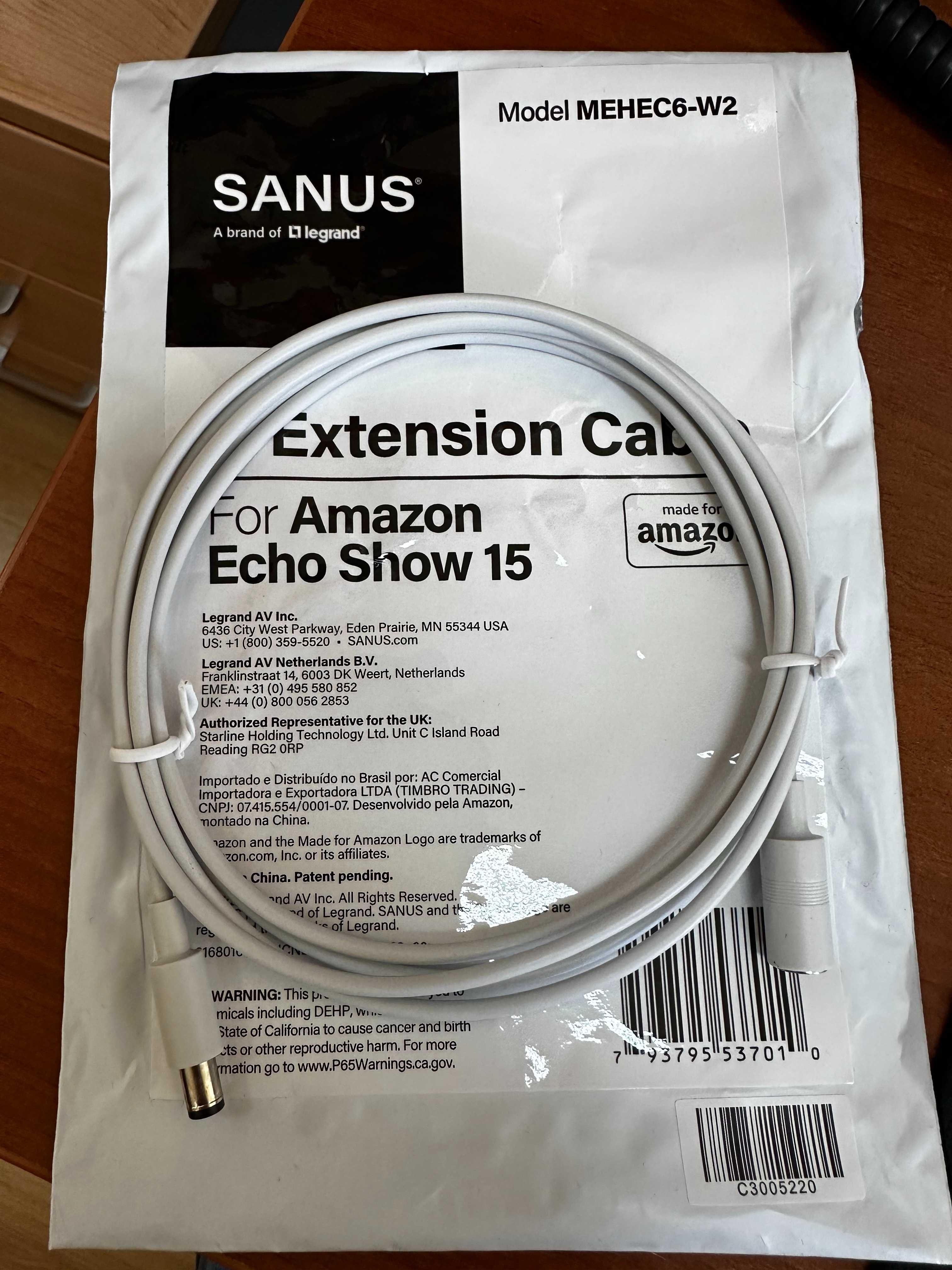 Cable extensão Amazon para Amazon Echo Show 15