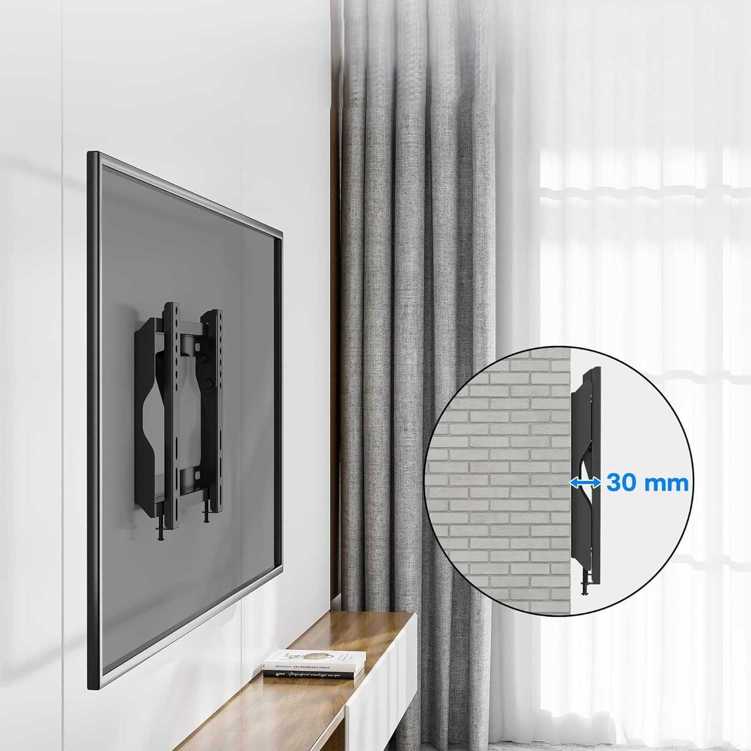 BONTEC Uchwyt TV 17–45" Ścienny Slim VESA 200x200 do 30kg