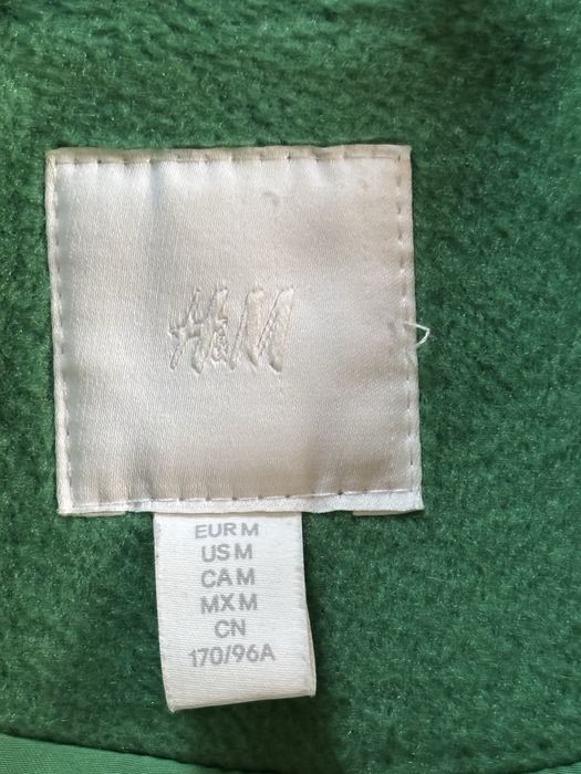 H&M zielony długi  płaszcz prosty krój oversize 38