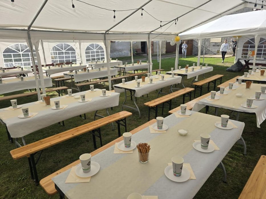 Wynajem namiotu 5x8 5x10 stoły ławki Namiot imprezowy do wynajęcia