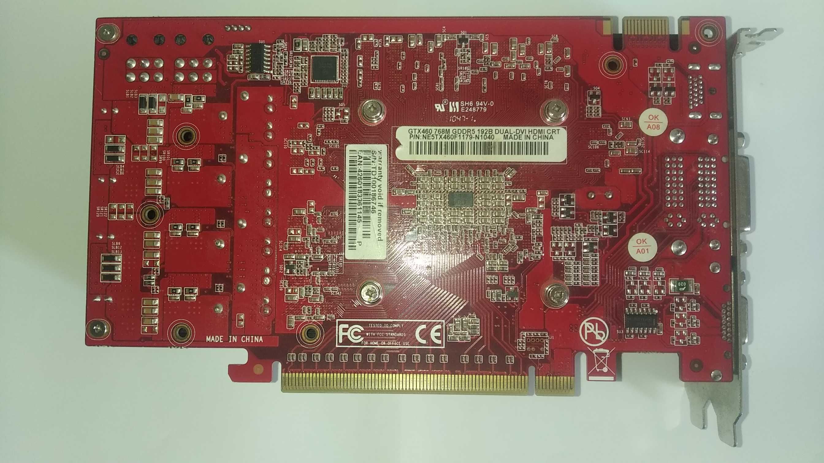 Видеокарта GeForce GTX 460 768MB рабочая.