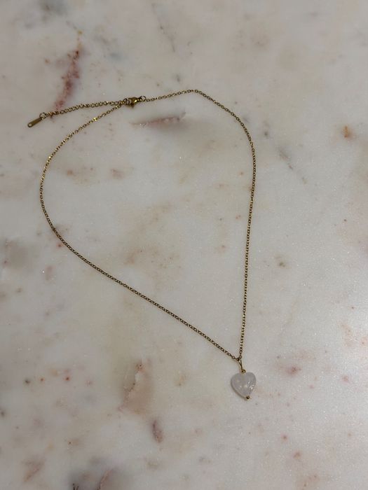 Naszyjnik stał nierdzewna serce kryształ gorski