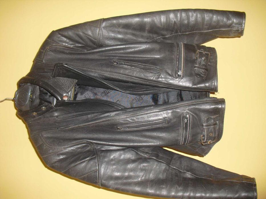 Blusão Motard em cabedal