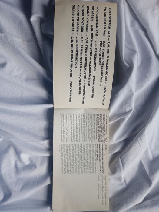 Instrukcja po niemiecku Chrysler Voyager