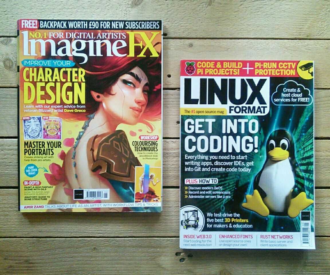 игровые журналы Game Play, Retro Gamer, журнал ДПК, Linux, ImagineFX
