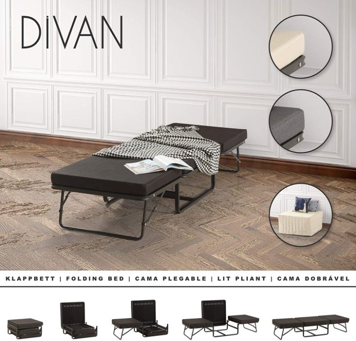 DIVAN - Cama de hóspedes convertível em sofá / cama dobrável