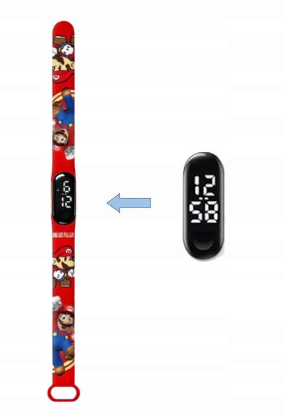 Zegarek Cyfrowy Led Super Mario Bros Czerwony