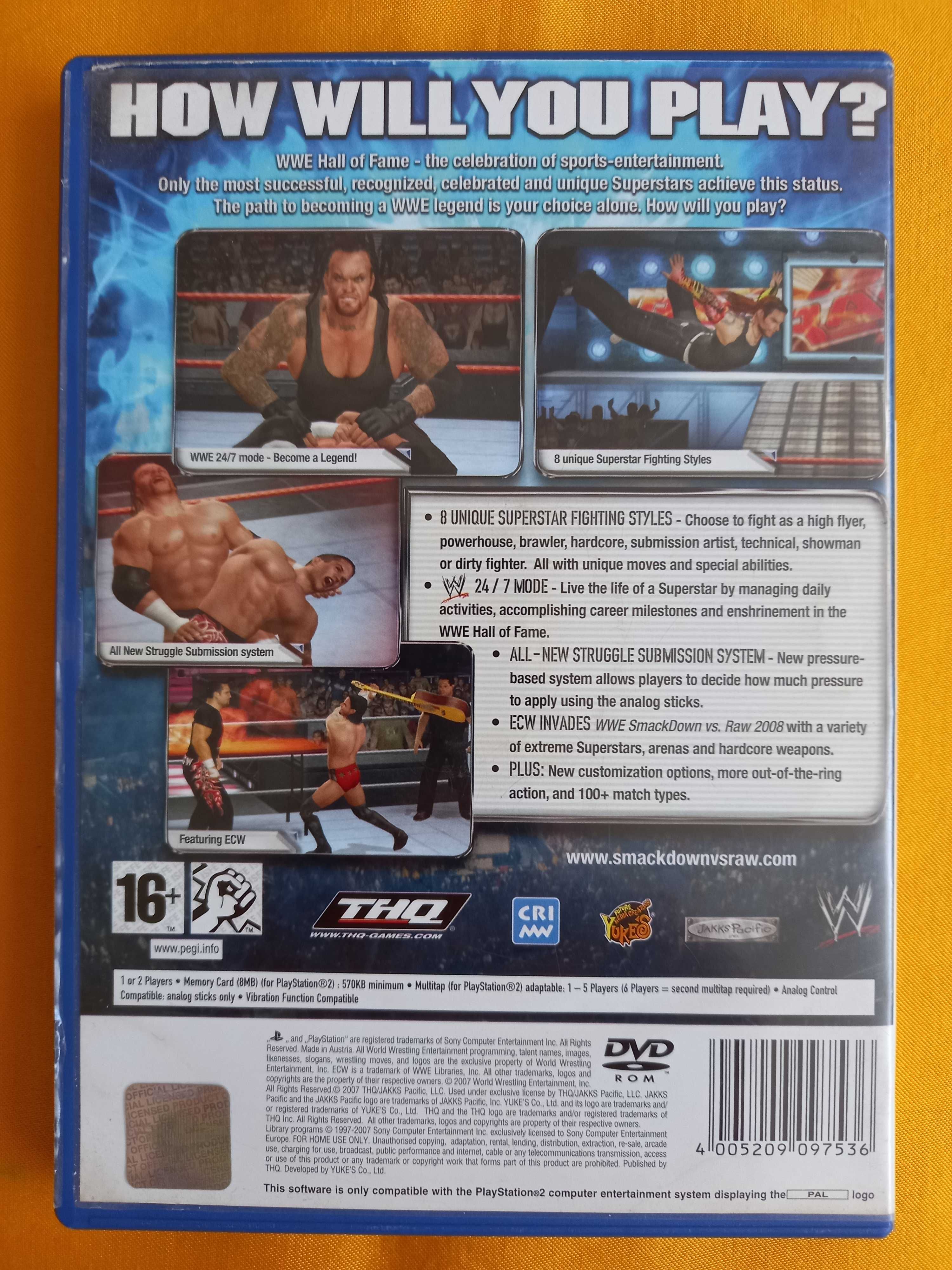 Gra Smack Down VS Raw 2008 PS2 PlayStation 2