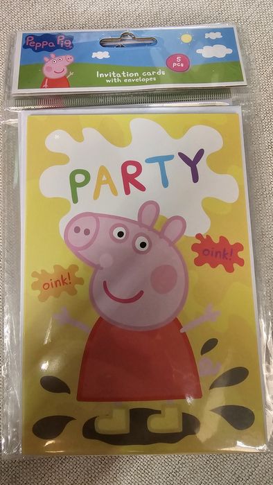 ZAPROSZENIA urodzinowe Świnka Peppa koperta 5szt