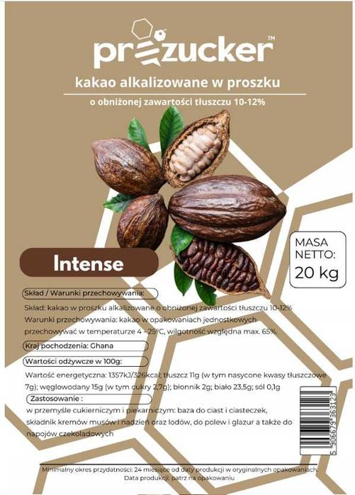 Kakao proZucker GHANA 10-12% tłuszczu  20kg | cukrowe.com cukiernia