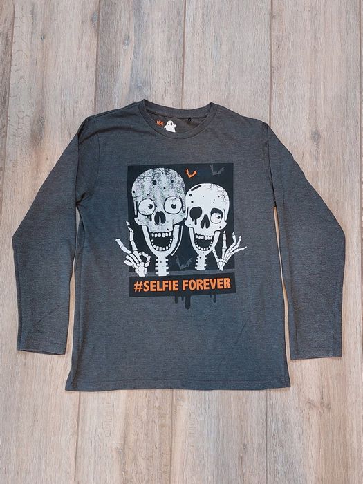 Szara koszulka z długim rękawem 164 Smyk