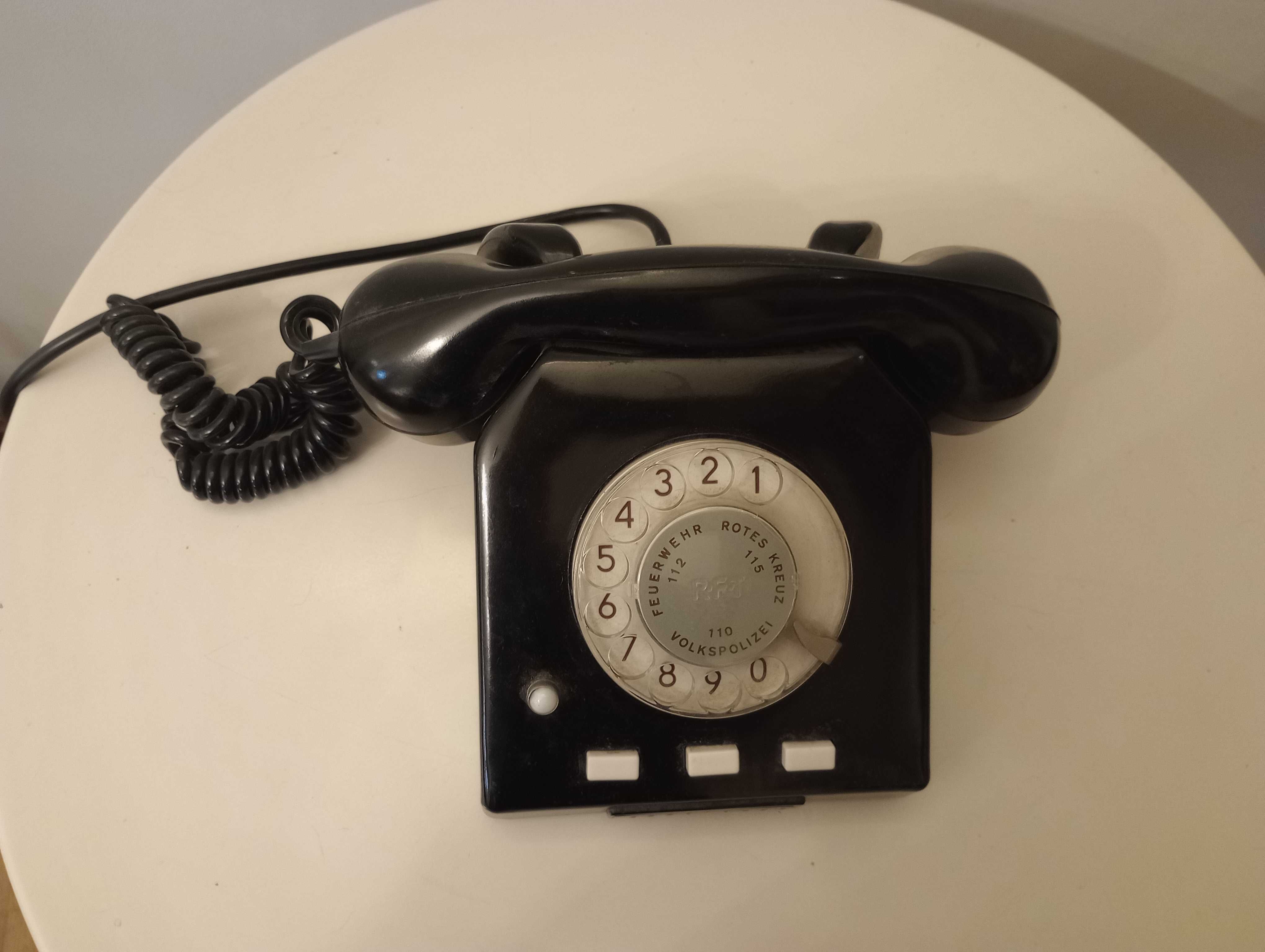 Telefon tarczowy stary czarny elegancki super stan
