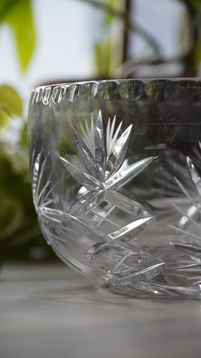 Masywna misa kryształowa duża PRL