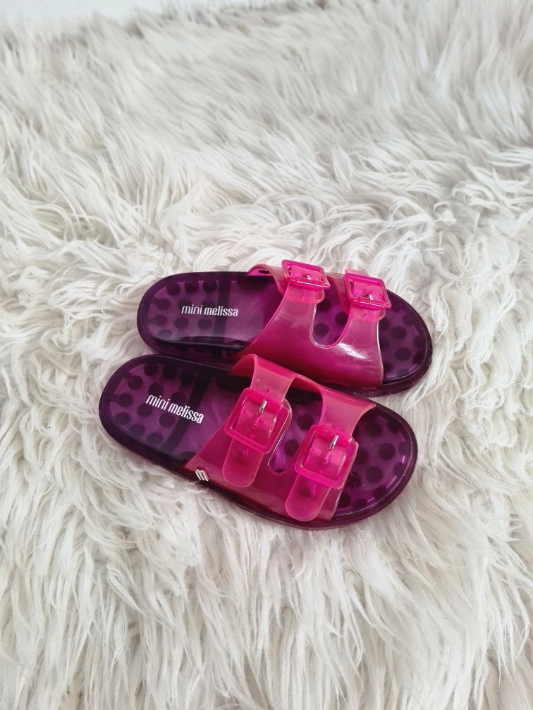 Mini Melissa 28 29 17,5cm klapki dziecięce gumowe meliski róż