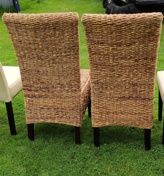 Krzesła plecione z liści bananowca / trawy morskiej do salonu jadalni