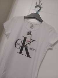 Nowa Biala Bluzka Koszulka Calvin Klein S
