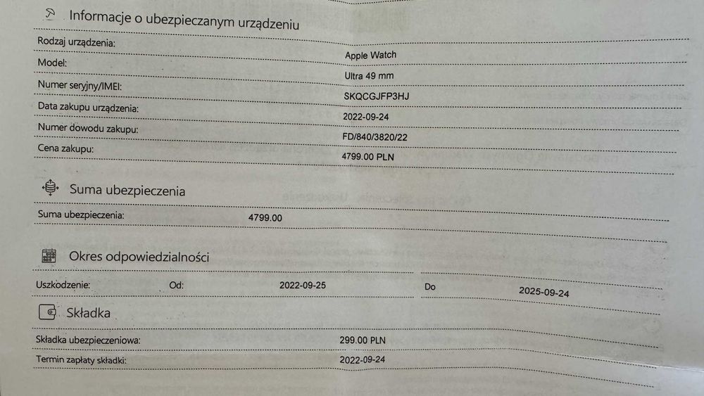 Apple Watch Ultra Stan BDB Ubezpieczony do 10/25