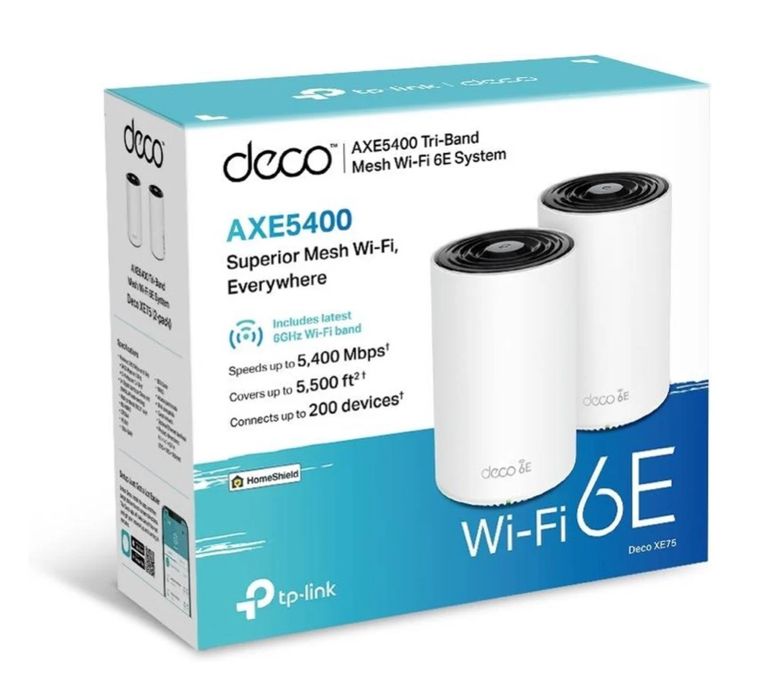 Sistema Mesh TP-LINK Deco XE75 (2 Unidades - AXE5400 - Tri Band)