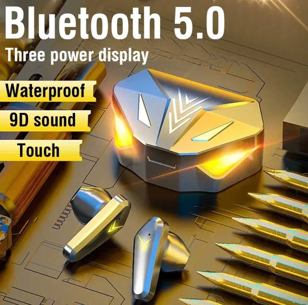 Беспроводные Bluetooth TWS X15 игровые наушники  с микроф. Для геймера