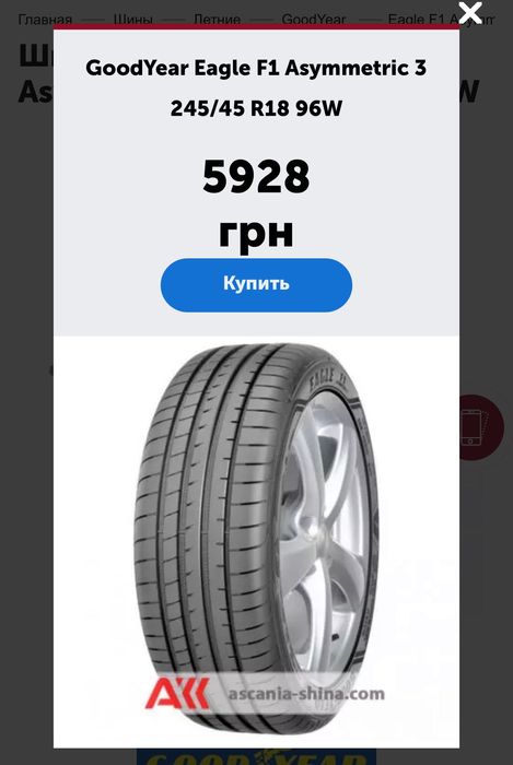 Шини. . 245/45/18
