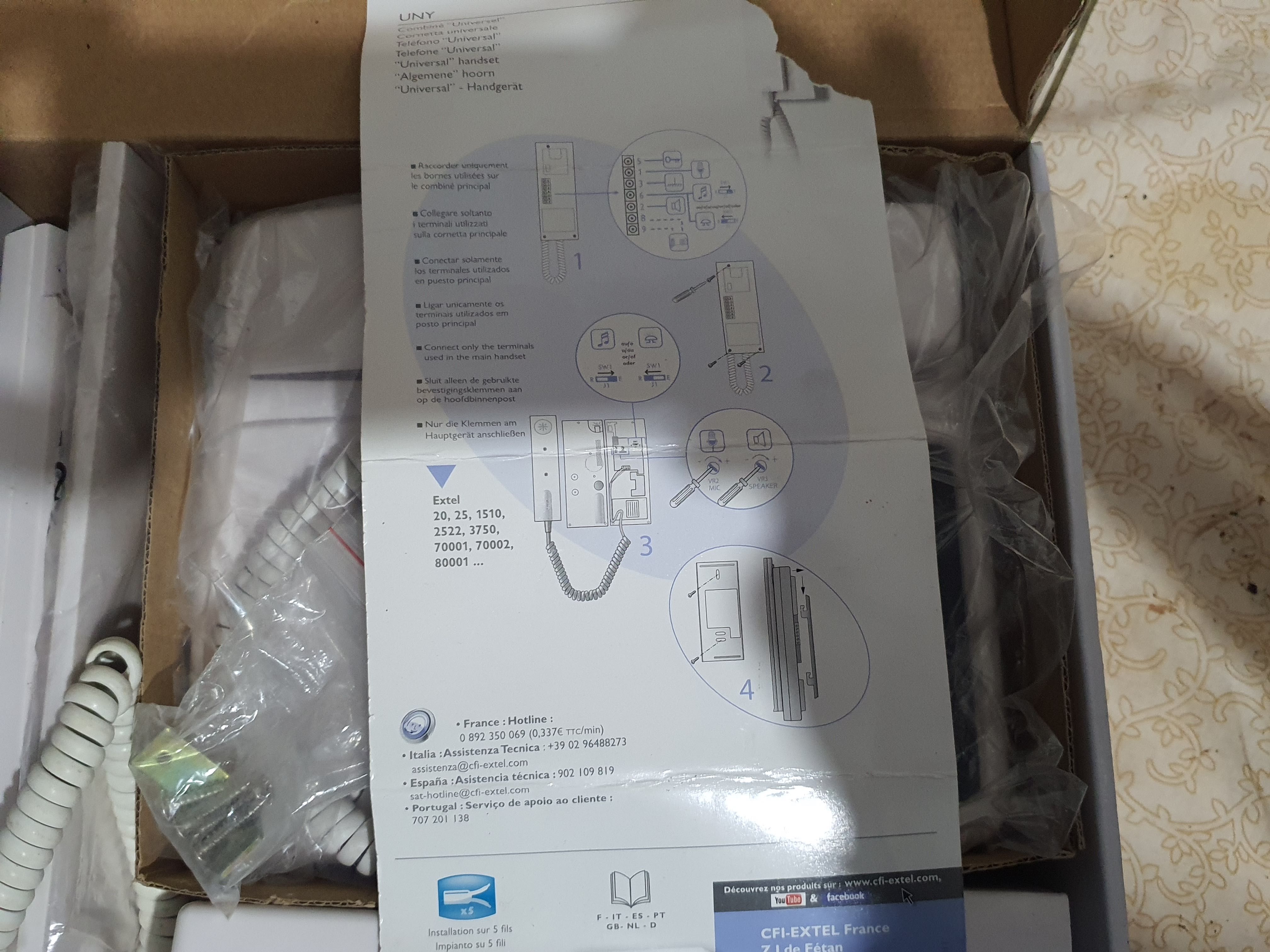 Vídeo/Áudio kit Telefone Porteiro