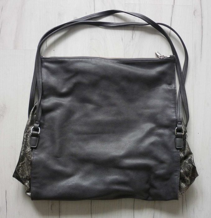 Elegancka damska duża torebka ARMANI JEANS grafitowa wysyłka gratis