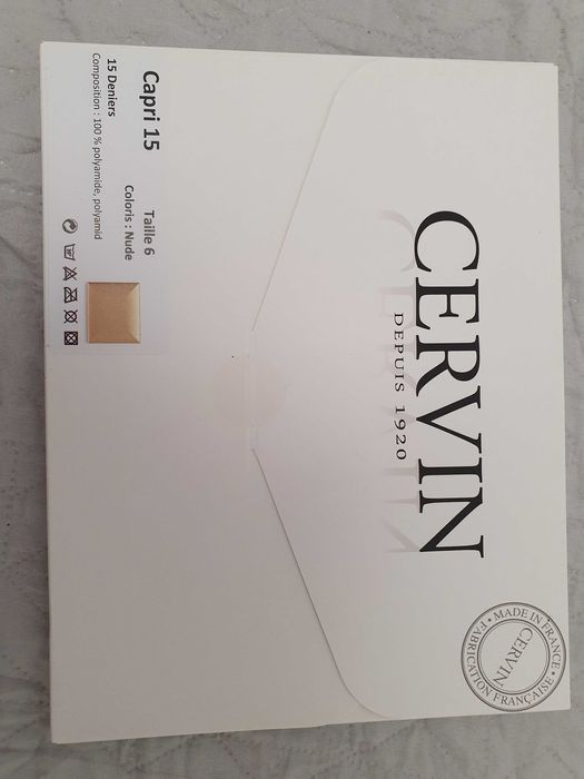 Pończochy nylonowe bezowe oryginalne Cervin