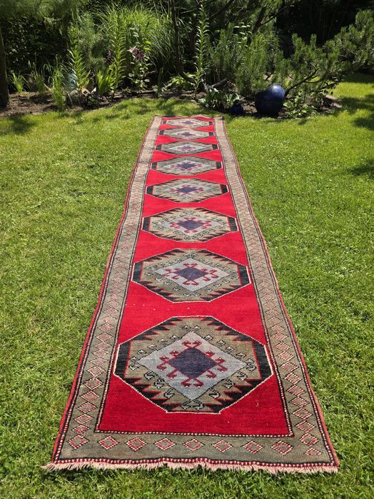 Yagcebedir Anatolia - Wspaniałe barwne rękodzieło Chodnik 80 x 382 cm