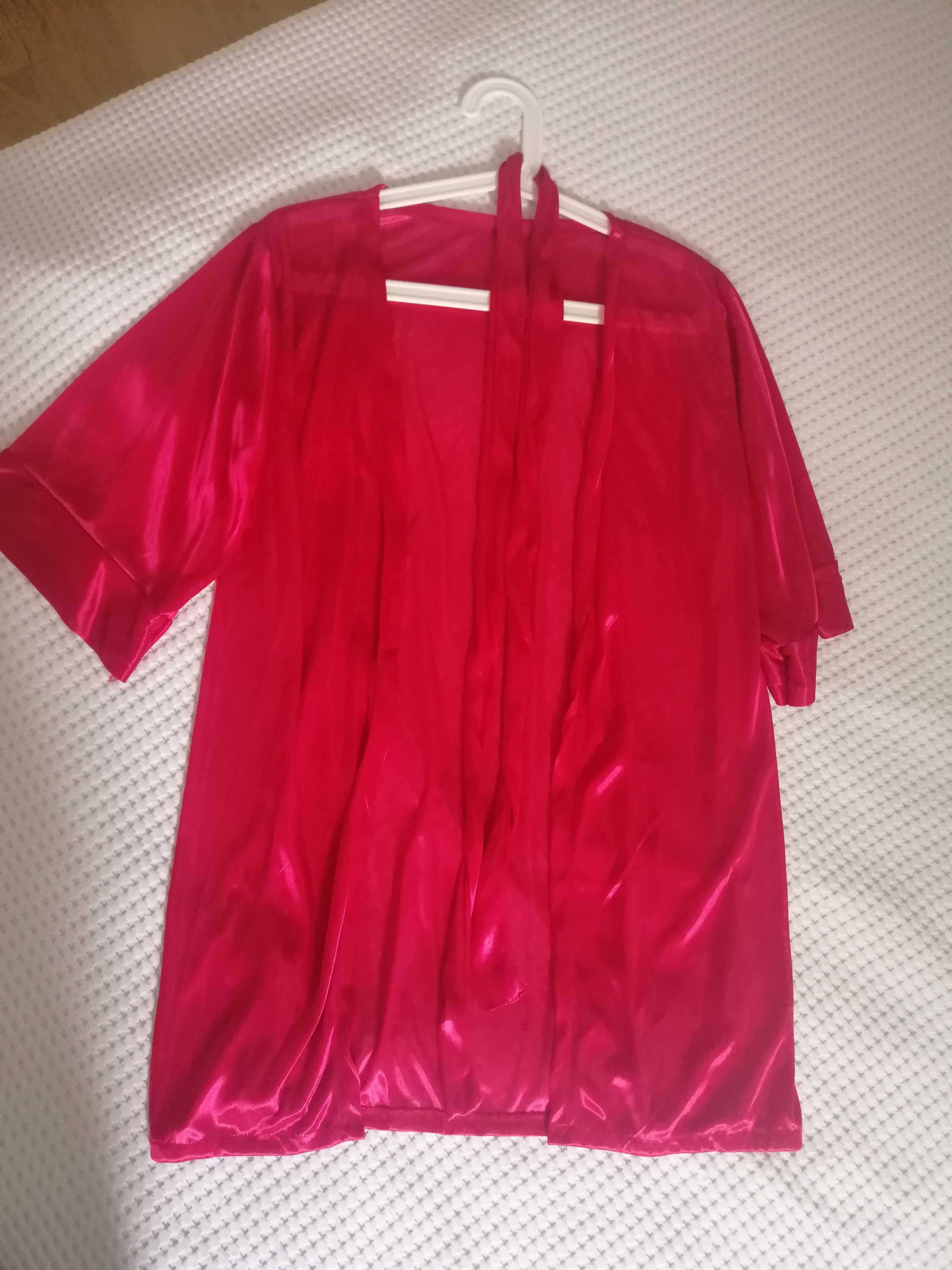 sexy komplet bielizny, S/M, halka z koronką, stringi i szlafrok, nowy