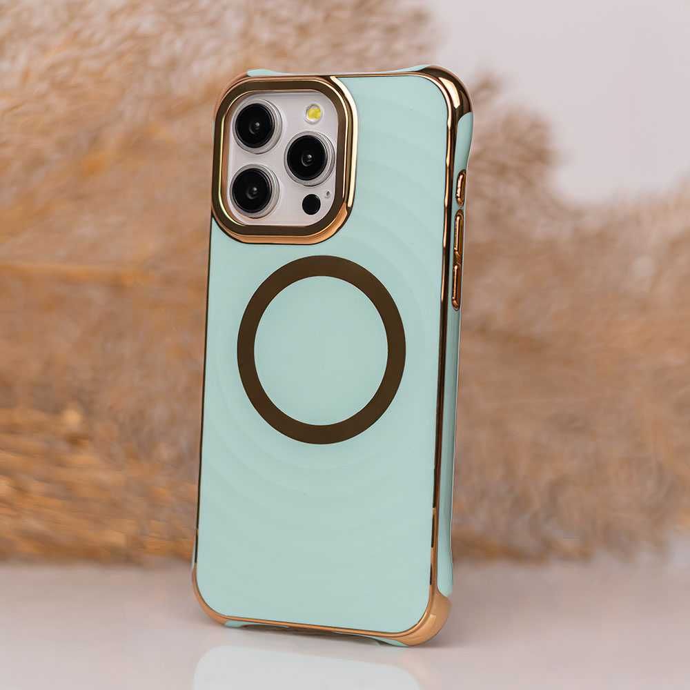 Plecki, Etui Mag Circle Glam MagSafe do Apple Iphone 15 kolor: miętowy