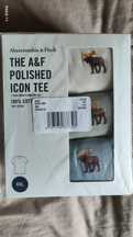 Abercrombie & Fitch trójpak t-shirtów XXL beżowy, błękitny i oliwkowy