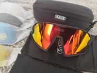 Okulary Sportowe Lustrzane Outdoorowe UV400 Polaryzacja Abus +4 Szkła